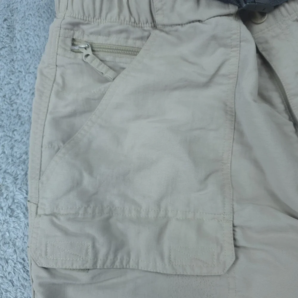 The North Face Convertible Pants Mens XL Short Beige Hiking Nylon Zip Off